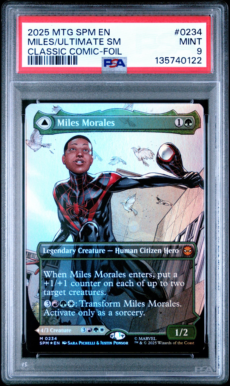 2025 Mtg Marvel's Spider-Man #0234 Miles Morales/Ultimate Spider-Man PSA 9